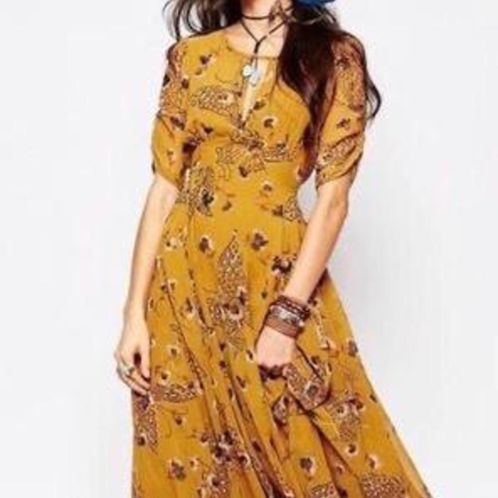 Free People Printed Midi Dress - Picture 2 of 11